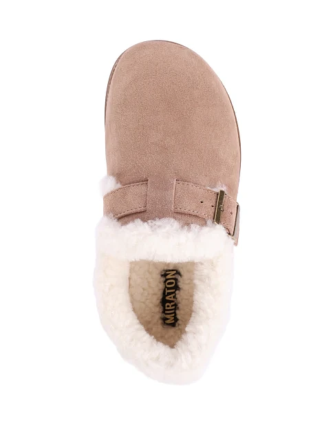 Женские слиперы MIRATON велюровые бежевые - фото 5 - Miraton