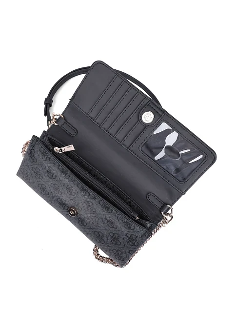 Женская сумка кросс-боди Guess из экокожи серая - фото 6 - Miraton