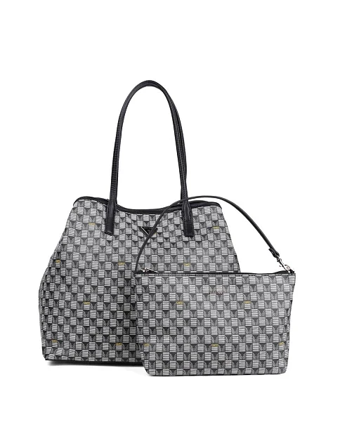 Женская сумка 2 в 1 Guess из экокожи черная - фото 4 - Miraton