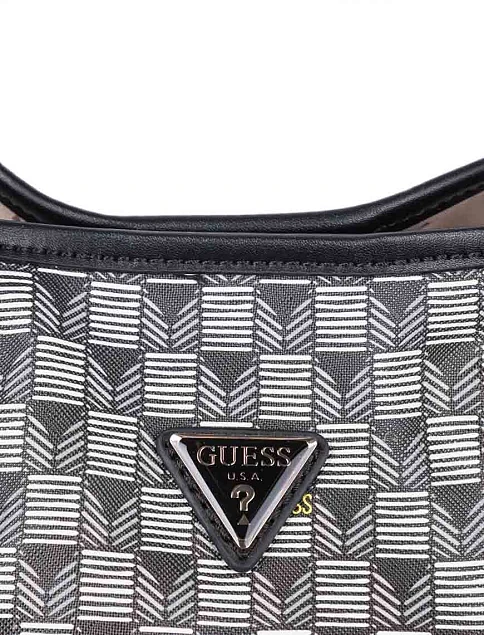 Женская сумка 2 в 1 Guess из экокожи черная - фото 6 - Miraton