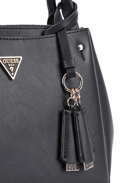 Женская сумка тоут Guess из экокожи черная - фото 4 - Miraton