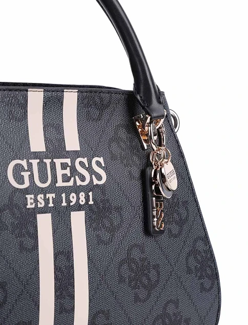 Женская сумка тоут Guess из экокожи серая - фото 4 - Miraton