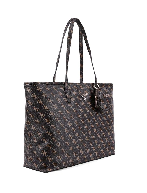 Женская сумка 2 в 1 Guess из экокожи коричневая - фото 2 - Miraton