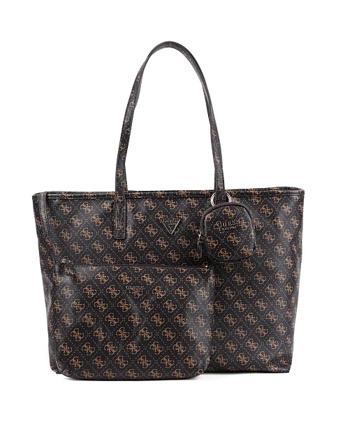 Женская сумка 2 в 1 Guess из экокожи коричневая - фото 4 - Miraton