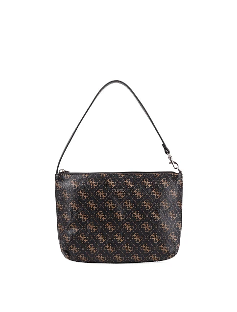 Женская сумка 2 в 1 Guess из экокожи коричневая - фото 8 - Miraton