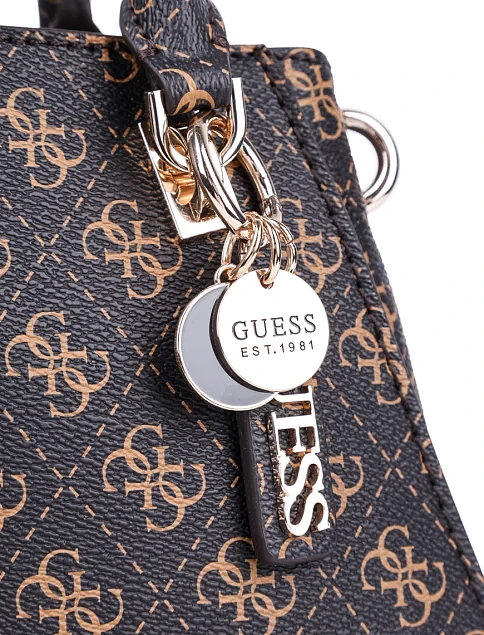 Женская сумка леди лайк Guess из экокожи коричневая - фото 5 - Miraton