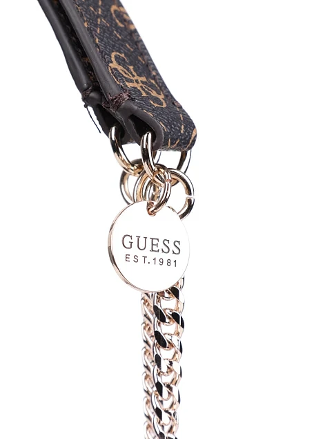 Женская сумка кросс-боди Guess из экокожи коричневая - фото 5 - Miraton