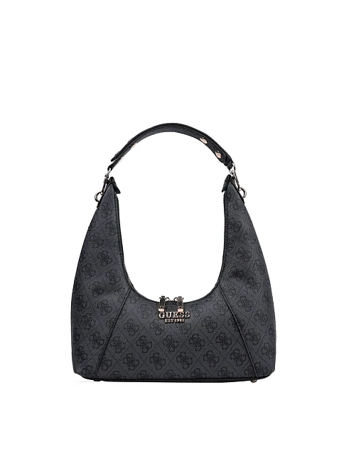 Женская сумка хобо Guess из экокожи серая - фото 1 - Miraton