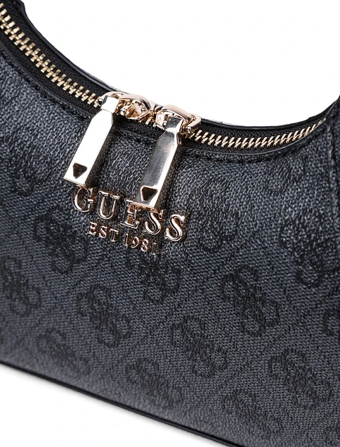 Женская сумка хобо Guess из экокожи серая - фото 4 - Miraton