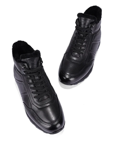 Мужские ботинки кожаные черные - фото 2 - Miraton