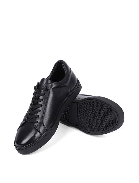 Мужские кеды MIRATON кожаные черные - фото 5 - Miraton