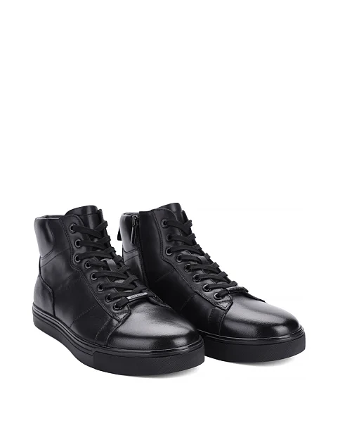 Мужские ботинки MIRATON кожаные черные - фото 3 - Miraton