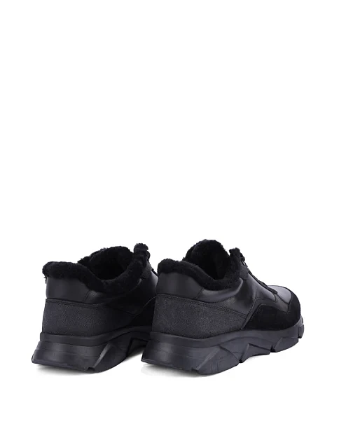 Мужские кроссовки кожаные черные - фото 4 - Miraton