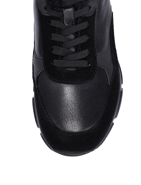 Мужские кроссовки кожаные черные - фото 5 - Miraton