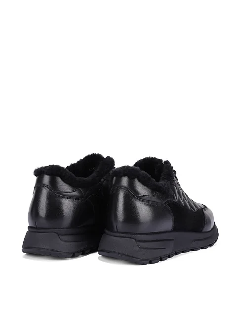 Мужские кроссовки кожаные черные - фото 4 - Miraton