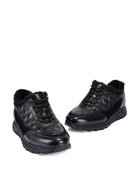 Мужские кроссовки кожаные черные - фото 5 - Miraton