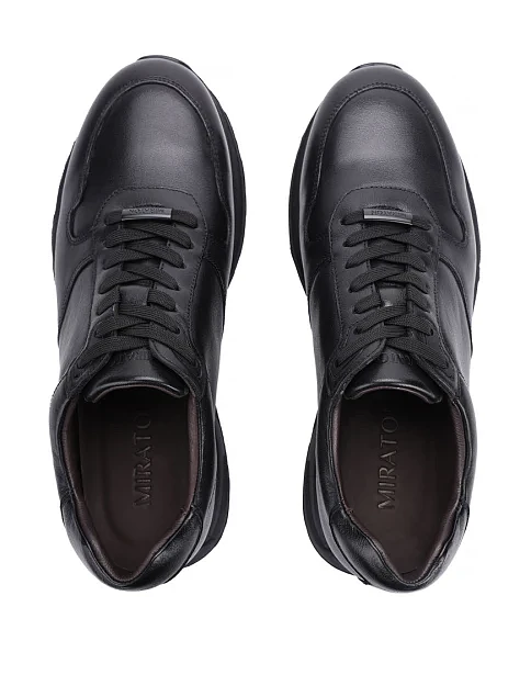Мужские кроссовки MIRATON кожаные черные - фото 2 - Miraton