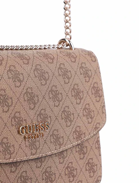 Сумка кросс-боди Guess из экокожи бежевая - фото 4 - Miraton