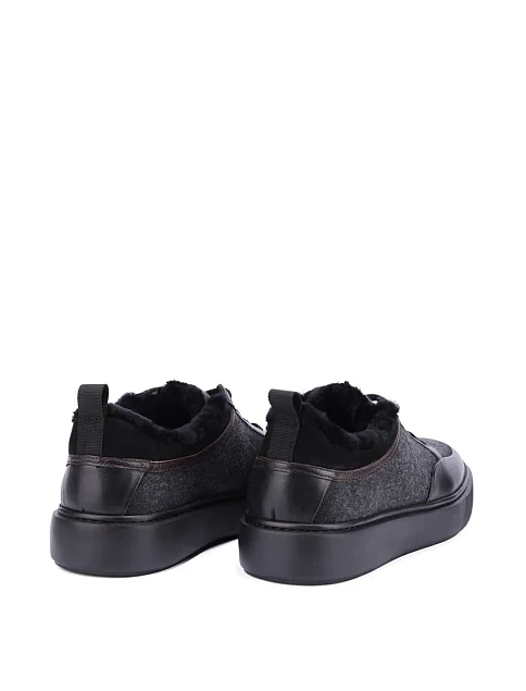 Мужские кеды кожаные черные - фото 5 - Miraton