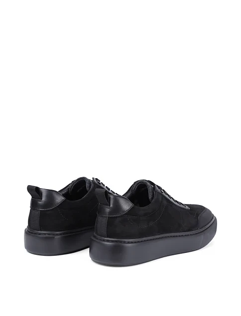 Мужские кеды MIRATON из нубука черные - фото 4 - Miraton