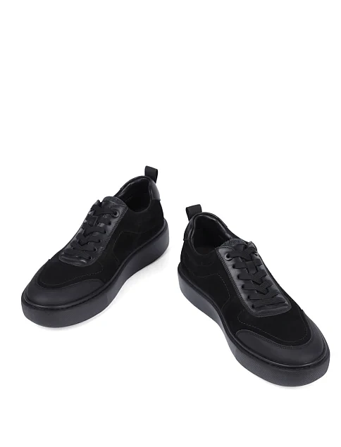 Мужские кеды MIRATON из нубука черные - фото 5 - Miraton