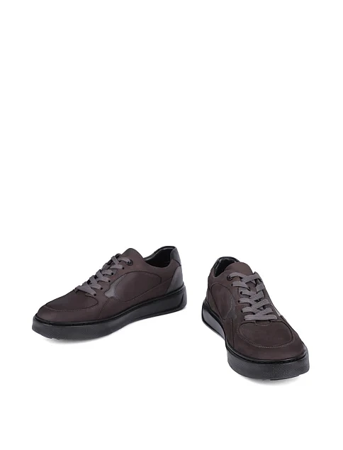 Мужские кеды MIRATON из нубука серые - фото 5 - Miraton