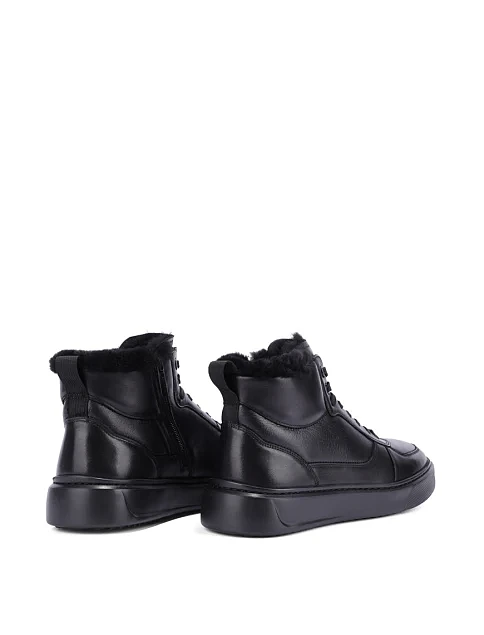 Мужские ботинки кожаные черные - фото 4 - Miraton