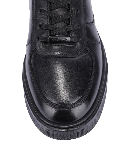 Мужские ботинки кожаные черные - фото 5 - Miraton