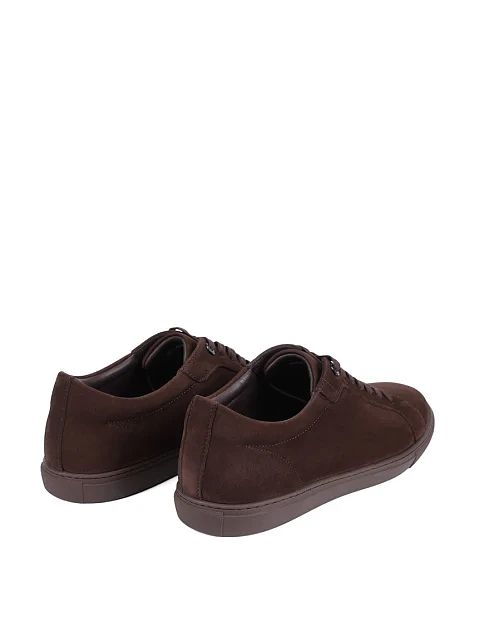 Мужские кеды MIRATON из нубука коричневые - фото 4 - Miraton