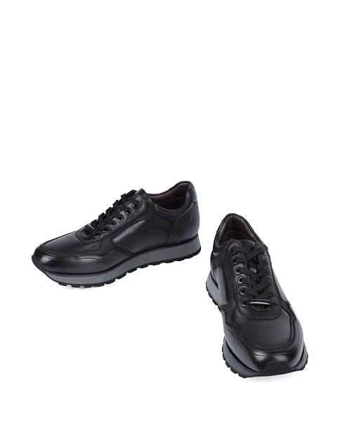 Мужские кроссовки MIRATON кожаные черные - фото 5 - Miraton