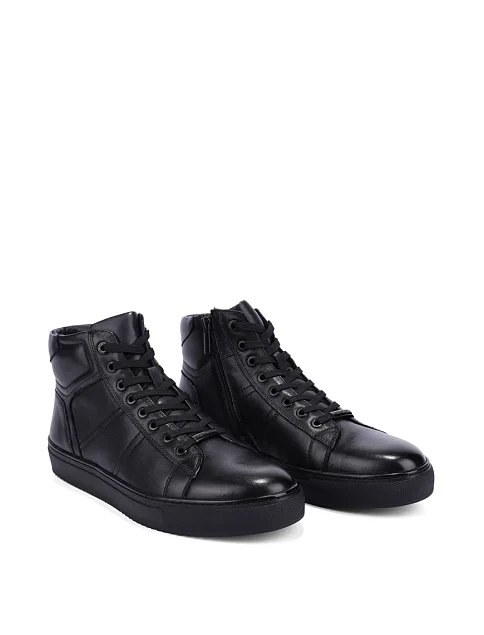 Мужские ботинки кожаные черные - фото 3 - Miraton