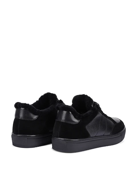 Мужские кеды кожаные черные - фото 4 - Miraton