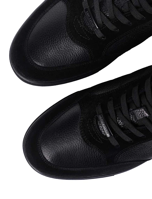 Мужские кеды кожаные черные - фото 5 - Miraton