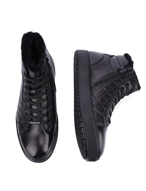 Мужские ботинки кожаные черные - фото 2 - Miraton