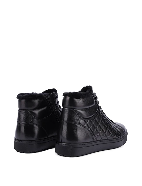 Мужские ботинки кожаные черные - фото 4 - Miraton