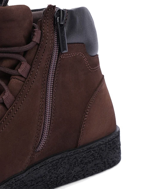 Мужские ботинки из нубука коричневые - фото 5 - Miraton