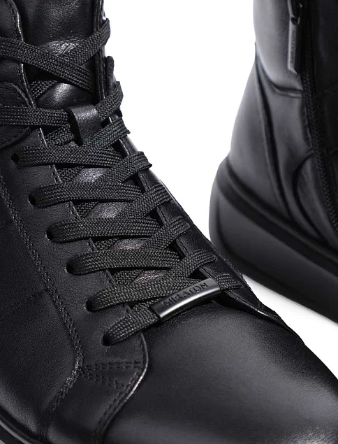 Мужские ботинки MIRATON кожаные черные - фото 5 - Miraton