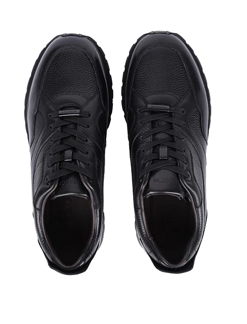 Мужские кроссовки MIRATON кожаные черные - фото 2 - Miraton