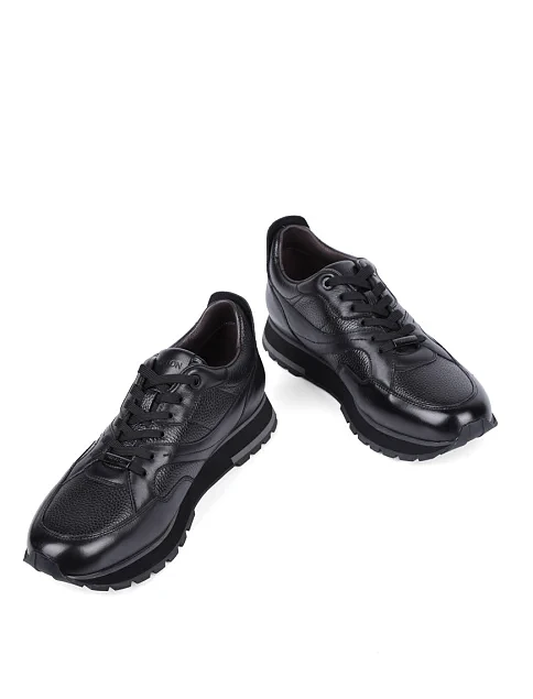 Мужские кроссовки MIRATON кожаные черные - фото 5 - Miraton