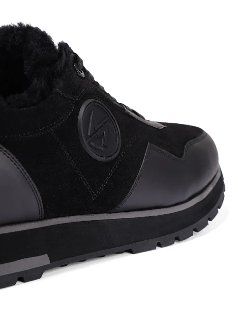 Мужские кроссовки кожаные черные - фото 5 - Miraton