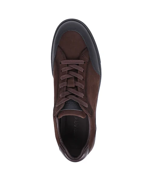 Мужские кеды MIRATON из нубука коричневые - фото 5 - Miraton