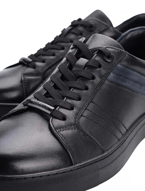 Чоловічі кеди MIRATON шкіряні чорні - фото 2 - Miraton