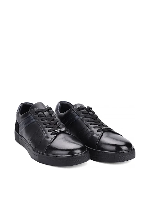 Чоловічі кеди MIRATON шкіряні чорні - фото 3 - Miraton