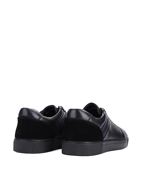 Чоловічі кеди MIRATON шкіряні чорні - фото 4 - Miraton