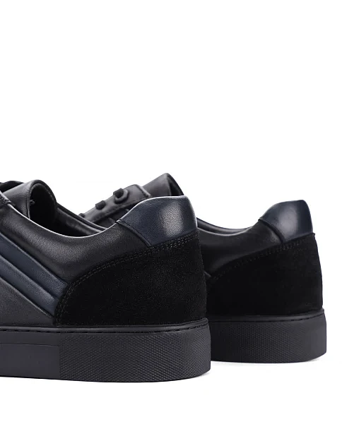 Чоловічі кеди MIRATON шкіряні чорні - фото 5 - Miraton