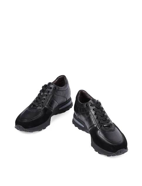 Мужские кроссовки MIRATON кожаные черные - фото 5 - Miraton