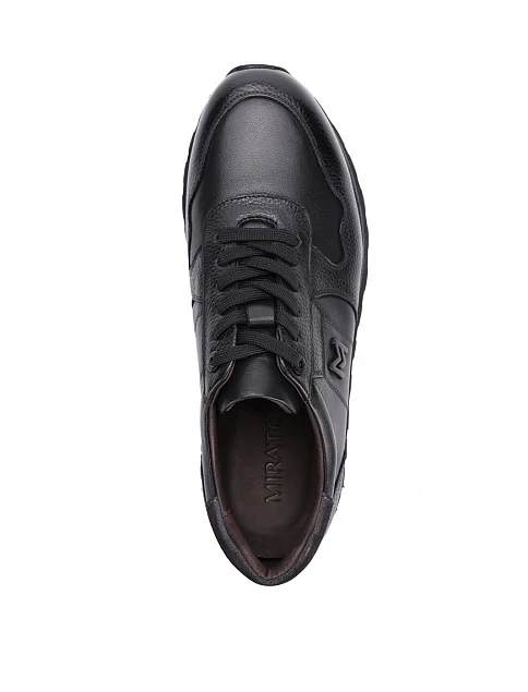 Мужские кроссовки MIRATON кожаные черные - фото 2 - Miraton