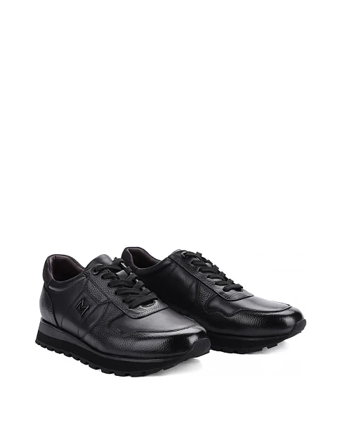 Мужские кроссовки MIRATON кожаные черные - фото 3 - Miraton