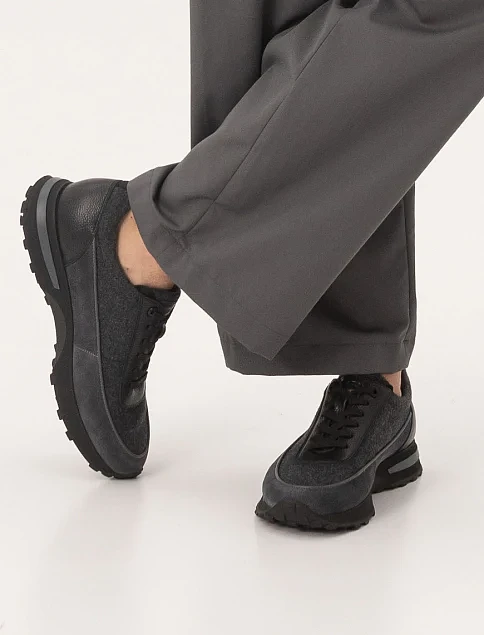 Чоловічі кросівки MIRATON замшеві сірі - фото 1 - Miraton