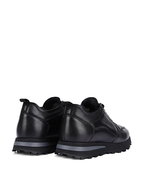 Мужские кроссовки кожаные черные - фото 4 - Miraton